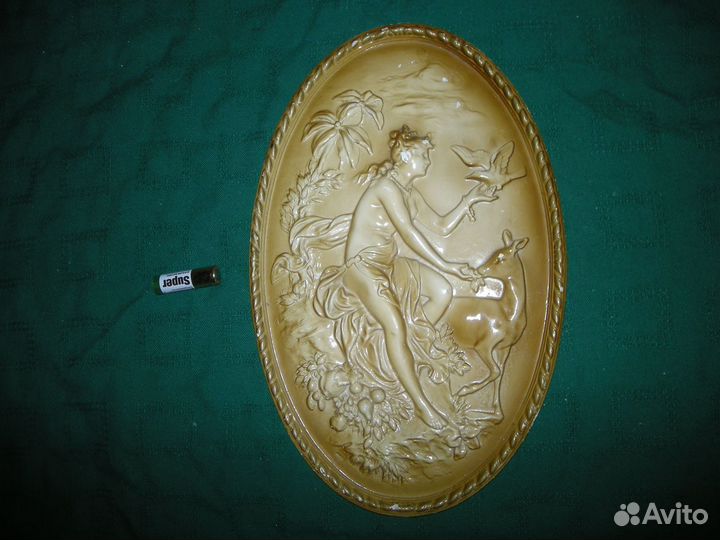 Статуэтка гречанка панно барельеф женщина оленёнок