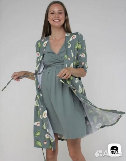 Комплект одежды для беременных, халат и платье