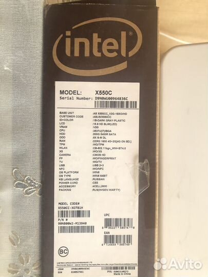 Ноутбук asus x550c