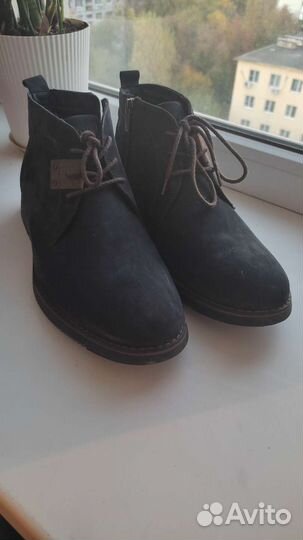 Ботинки замшевые чернильного цвета