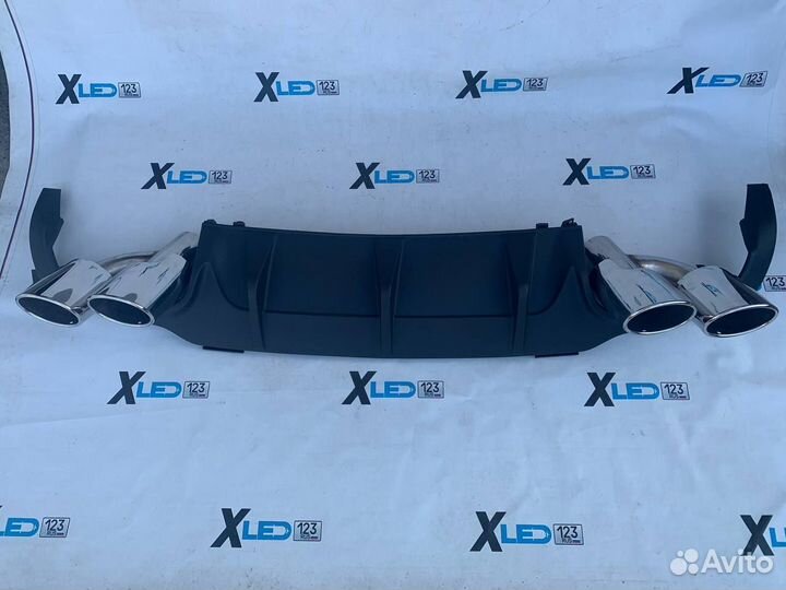 Диффузор бампера + насадки Mercedes W204 C63 AMG