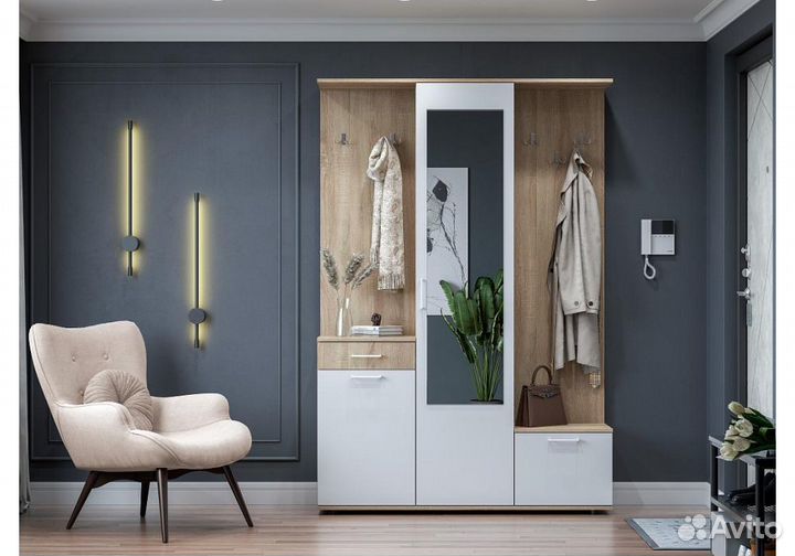 Прихожая Пети дуб сонома - белый