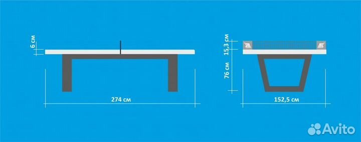Уличный теннисый стол бетонный