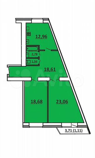 2-к. квартира, 78,8 м², 5/5 эт.