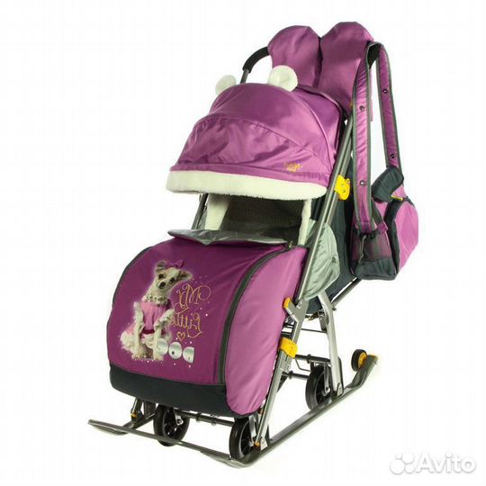 Коляска санки Ника 7-2 с выкатными колёсами