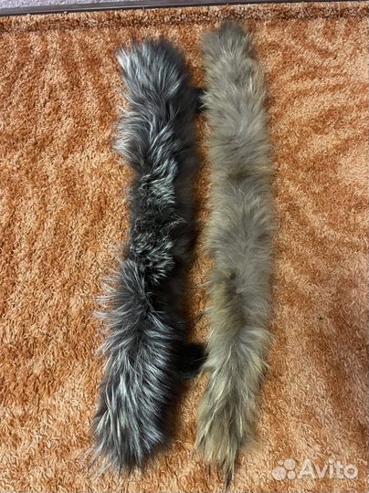 Опушка на капюшон из енота натуральный