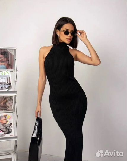 Платье миди лапша трикотаж