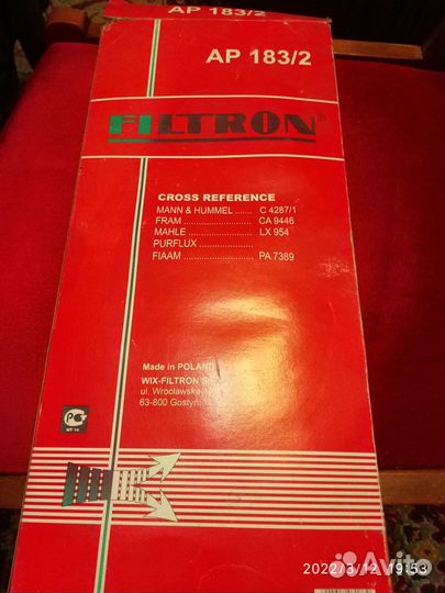 Воздушный фильтр Filtron AP 183/2