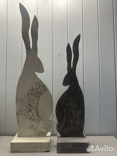 Фигурка интерьерная зайцы