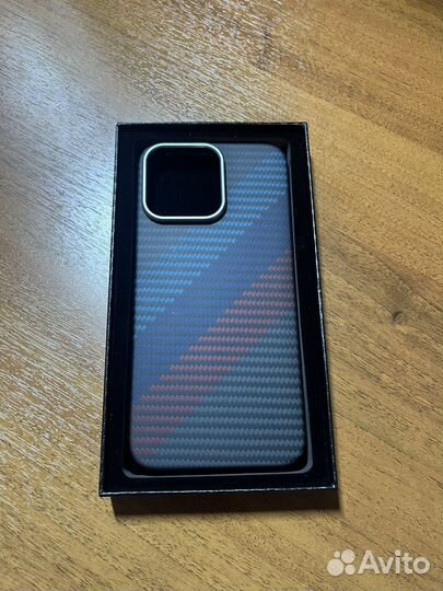 Чехол на iPhone 15 pro max MagSafe карбон