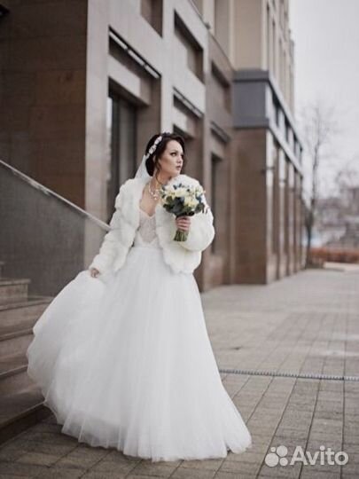 Шуба белая свадебная