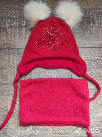 Шапка и снуд для девочки новые