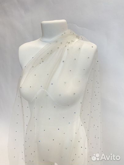 Ткань фатин со стразами