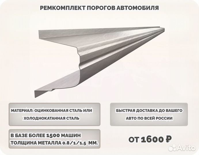 Пороги ремонтные на авто