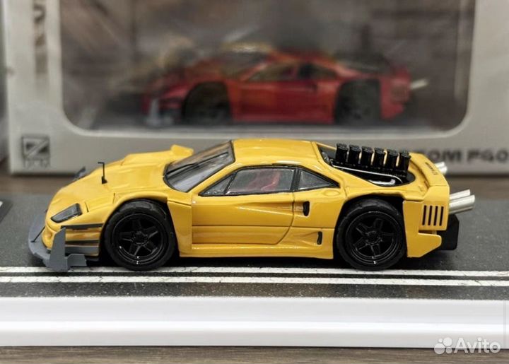 Желтая Ferrari F40 Custom от DCM 1:64