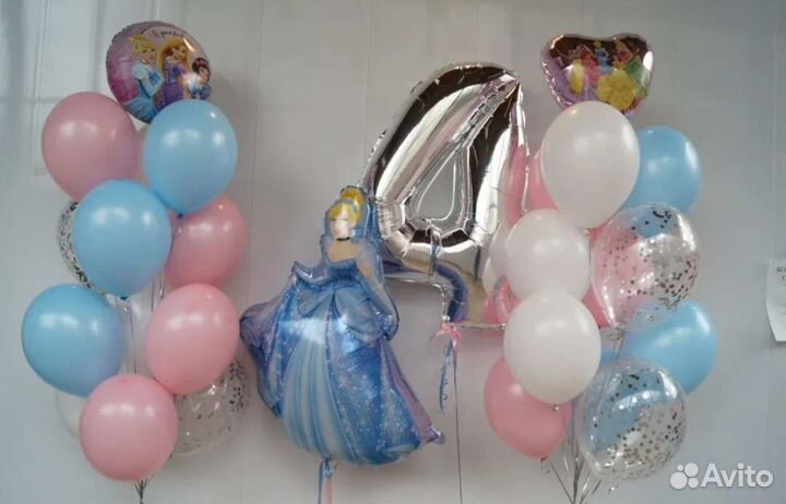 Гелиевые шары с принцессами