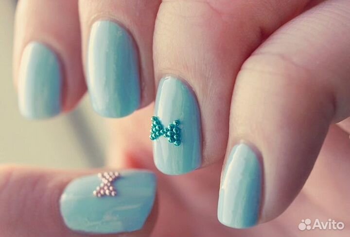 Металлические бульонки для дизайна ногтей