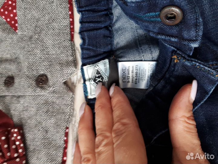 Джинсы и жилет 6 -12 месяцев