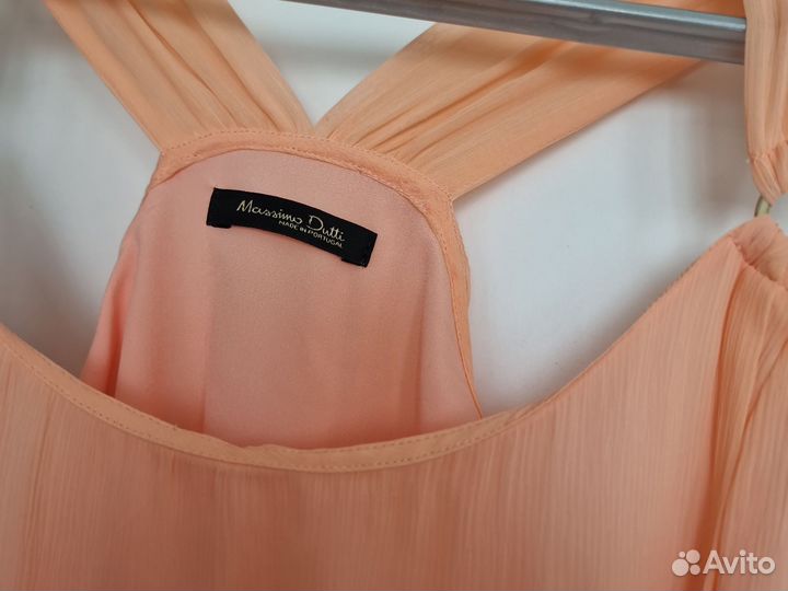 Летнее платье-макси из шёлка massimo dutti