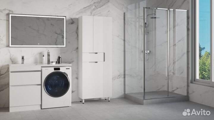 Шкаф-пенал Style Line Оптима 70 с бельевой корзин