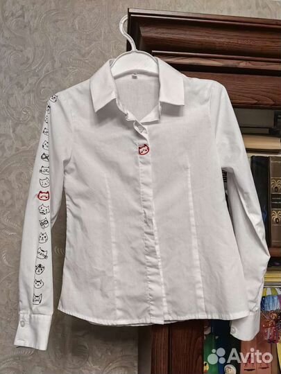Блузка рубашка школьная 134-140