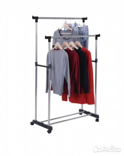 Вешалка для одежды напольная на 2 штанги