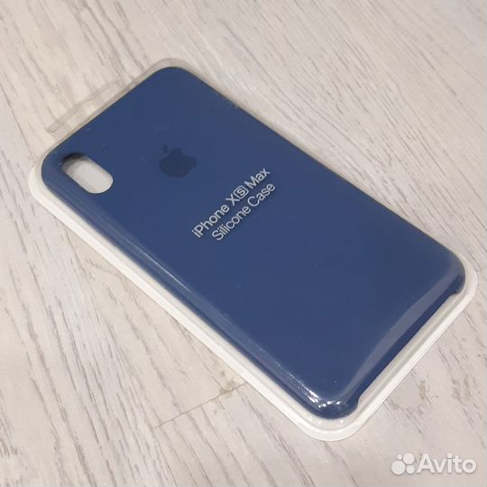 Силиконовый чехол на iPhone XS max синий