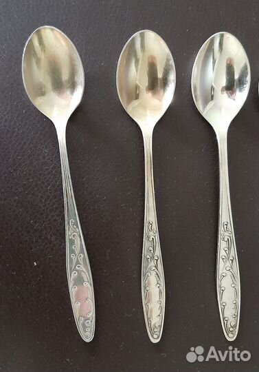 Ложки чайные СССР. Мельхиор. Пламя