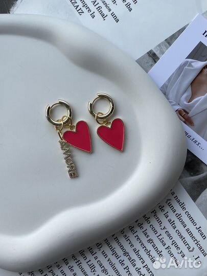 Серьги конго с подвесками