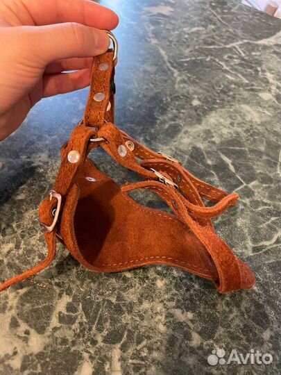 Шлейка замша быстросъёмная для собак мелких пород