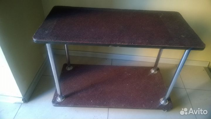 Мобильный столик (хром,ковролин,колесики)