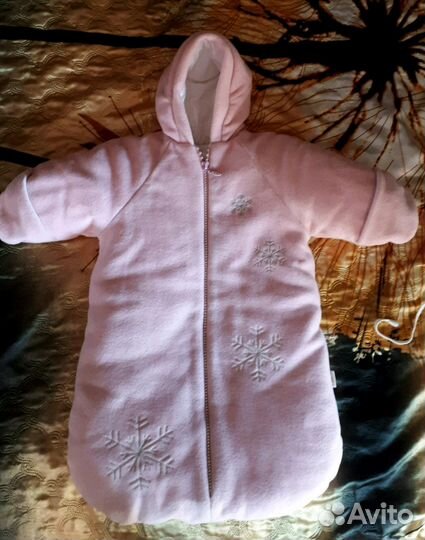 Теплый зимний красивый конверт на выписку