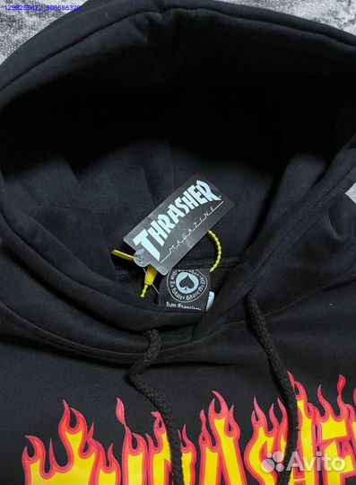 Худи Trasher Flame чёрное (Арт.55076)
