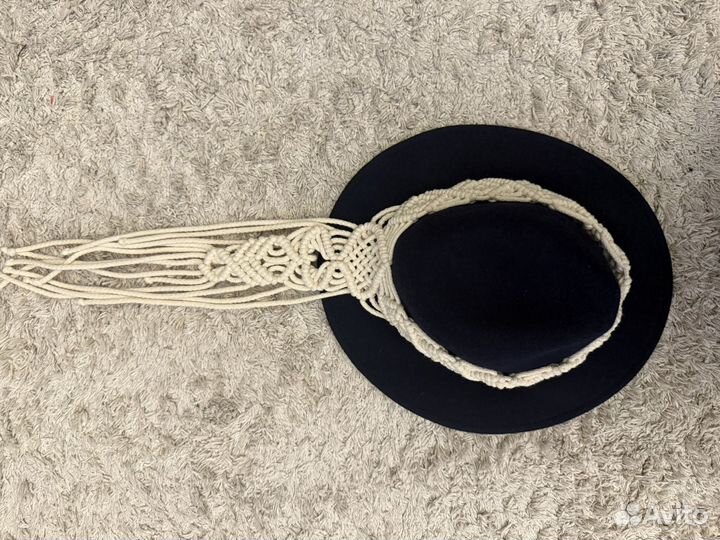 Шляпа с украшением макраме в стиле бохо шерсть