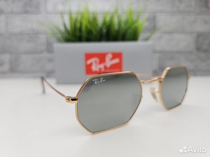 Очки Ray Ban Octagonal 3556 Зеркальное Золото