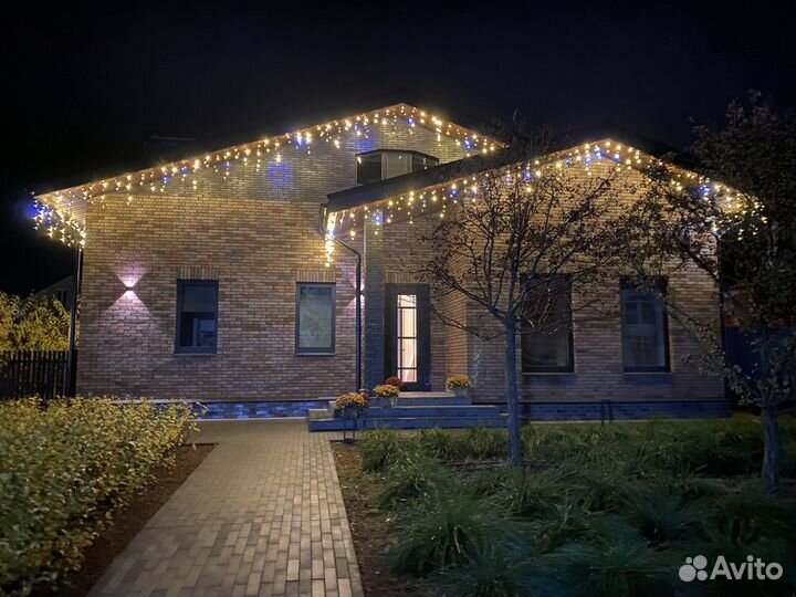 Новогодние Гирлянды Бахрома Установка