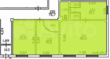Офис 113.6 м² с водой и отдельным туалетом