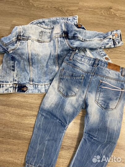 Zara джинсовая куртка 12 18 на 86 джинсы