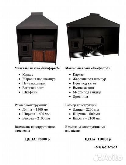 Мангальная зона для беседки Комфорт-5