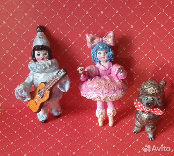 Ватные ёлочные игрушки набор