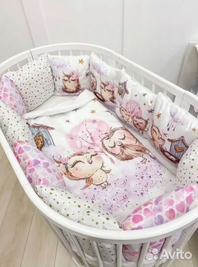 Комплект бортиков в кроватку с одеялком