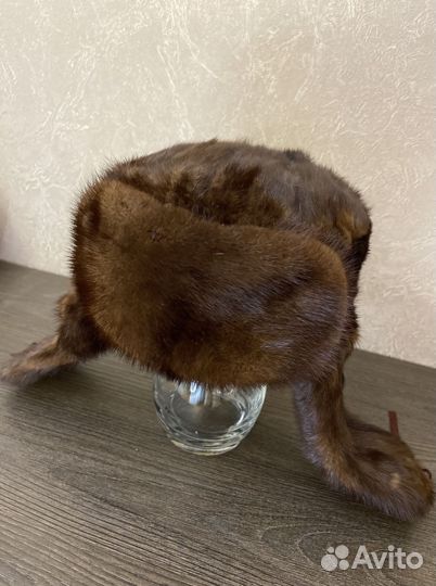 Норковая шапка-ушанка мужская