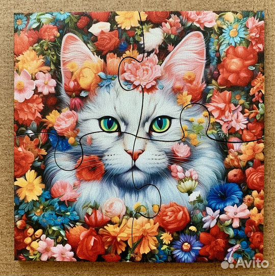 Кот деревянный пазл