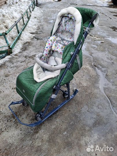 Детские санки с колесами Ника 7-1 Б