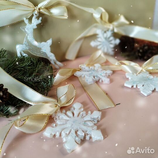 Набор елочных игрушек ручной работы