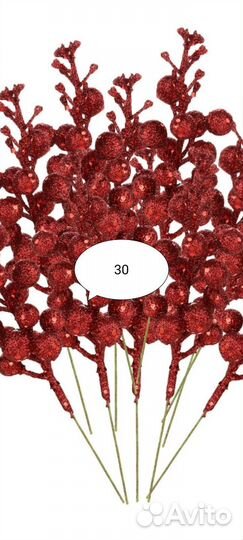 Новогодний декор ветки с блестками