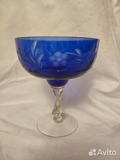 Ваза для фруктов на ножке хрусталь СССР