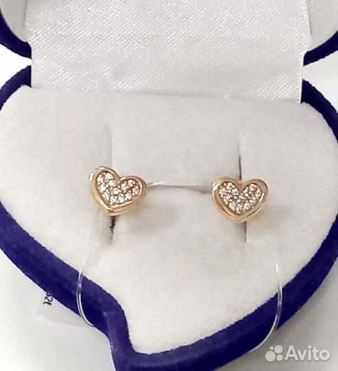 Золотые серьги пуссеты новые (арт.99324) В9