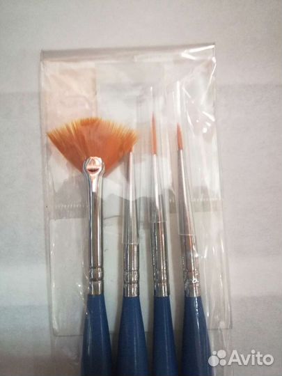 Кисти для дизайна ногтей (Набор 4 шт)