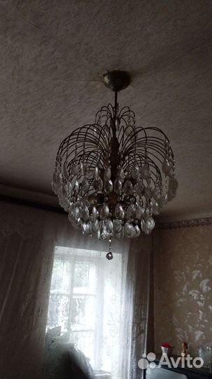 Хрустальная люстра СССР винтажная